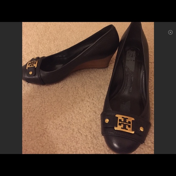 Tory Burch authentic black wedge shoes - Picture 6 of 6